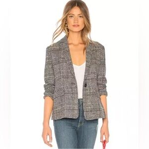 Cupcakes & Cashmere x Revolve Bela Plaid Blazer Black & Gray Houndstooth size 2